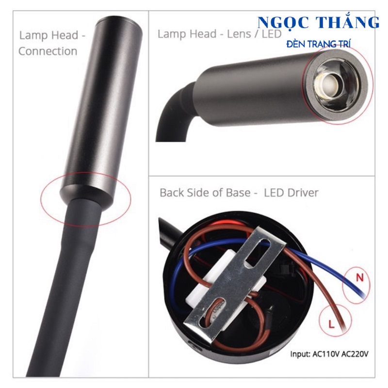 Đèn Led đọc sách chiếu tranh gắn tường phòng ngủ phòng khách Led 3W RO1408A Ngọc Thắng - Ảnh 17