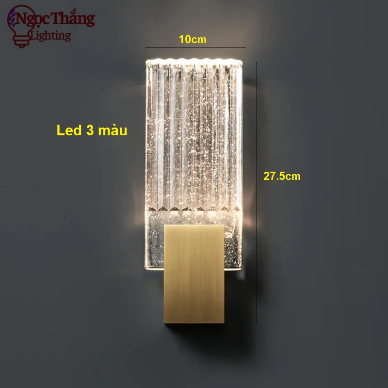 Đèn treo tường gắn tường pha lê cao cấp trang trí trong nhà cầu thang 8W Led 3 chế độ màu VPL25 Ngọc Thắng - Ảnh 11