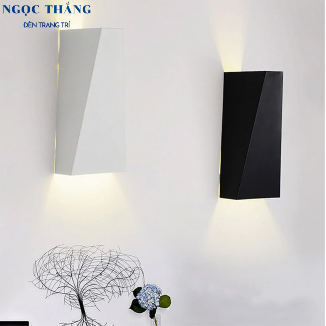 Đèn Led treo tường hắt tường trang trí trong nhà cầu thang ánh sáng vàng Led 8W 220V GT355 Ngọc Thắng