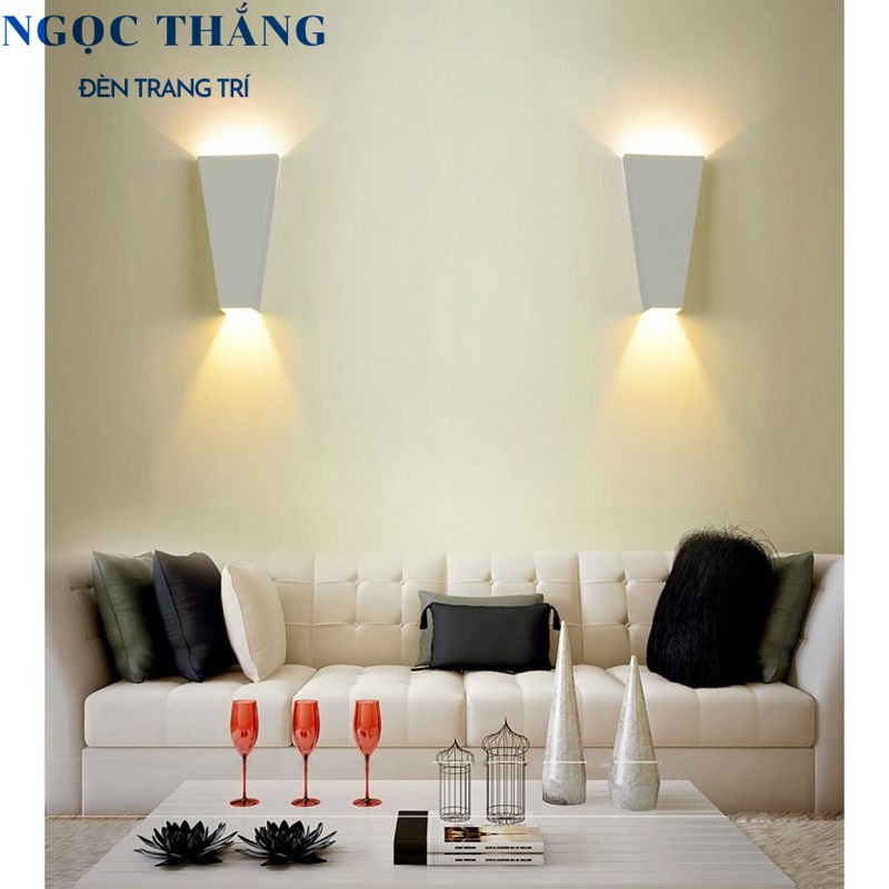 Đèn Led treo tường hắt tường trang trí trong nhà cầu thang ánh sáng vàng Led 8W 220V GT355 Ngọc Thắng - Ảnh 7