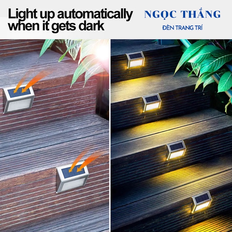 Đèn Led năng lượng mặt trời cảm biến tự động trang trí sân vườn hàng rào cầu thang ACT608 Ngọc Thắng - Ảnh 6