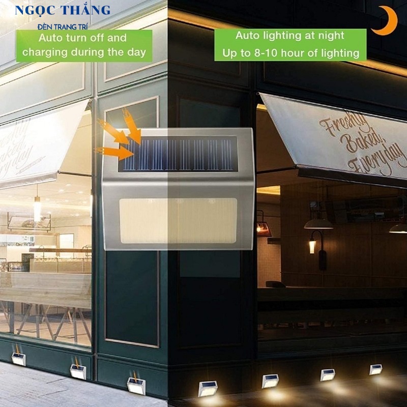 Đèn Led năng lượng mặt trời cảm biến tự động trang trí sân vườn hàng rào cầu thang ACT608 Ngọc Thắng - Ảnh 9