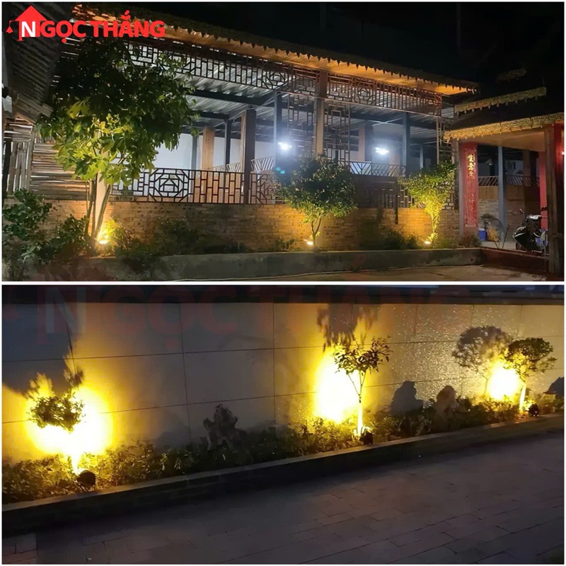 Đèn rọi cột sân vườn Led 10W Ánh sáng Vàng Đèn rọi ngoài trời 220V SV1685 Ngọc Thắng - Ảnh 7