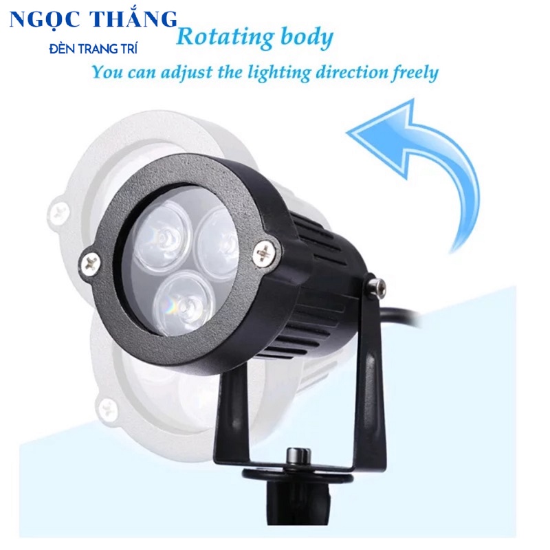 Đèn Led rọi sân vườn ngoài trời đế ghim đế ngồi ánh sáng vàng Led 3W 220V SV2505 Ngọc Thắng - Ảnh 10