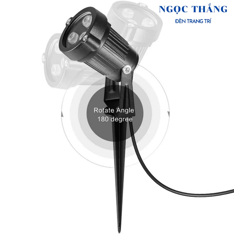Đèn Led rọi sân vườn ngoài trời đế ghim đế ngồi ánh sáng vàng Led 3W 220V SV2505 Ngọc Thắng - Ảnh 3
