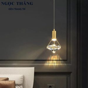 Alternative view of Đèn Led thả trần pha lê hình kim cương trang trí phòng ngủ phòng khách bàn ăn Led 8w ánh sáng vàng ZS140 Ngọc Thắng