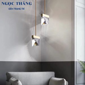 Alternative view of Đèn Led thả trần pha lê trang trí phòng ngủ phòng khách bàn ăn Led 8w ánh sáng vàng T8160B Ngọc Thắng