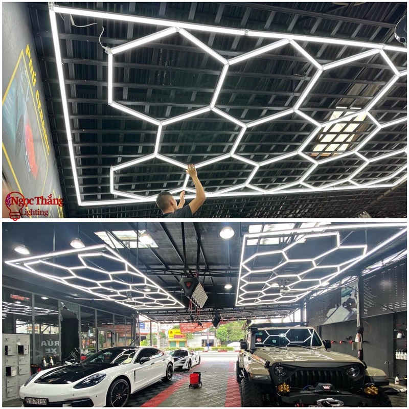 Đèn LED tổ ong lục giác siêu sáng 672W kích thước 484cm x 243cm trang trí GARAGE MS1003 Ngọc Thắng - Ảnh 8