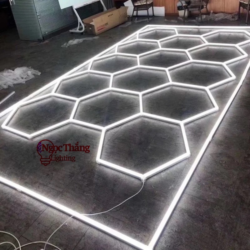 Đèn LED tổ ong lục giác siêu sáng 672W kích thước 484cm x 243cm trang trí GARAGE MS1003 Ngọc Thắng - Ảnh 5