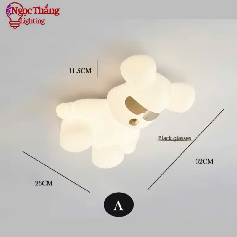 Đèn treo tường gấu Bear trang trí phòng ngủ cho bé Led 3 màu 8W 220V V6803 Ngọc Thắng - Ảnh 14