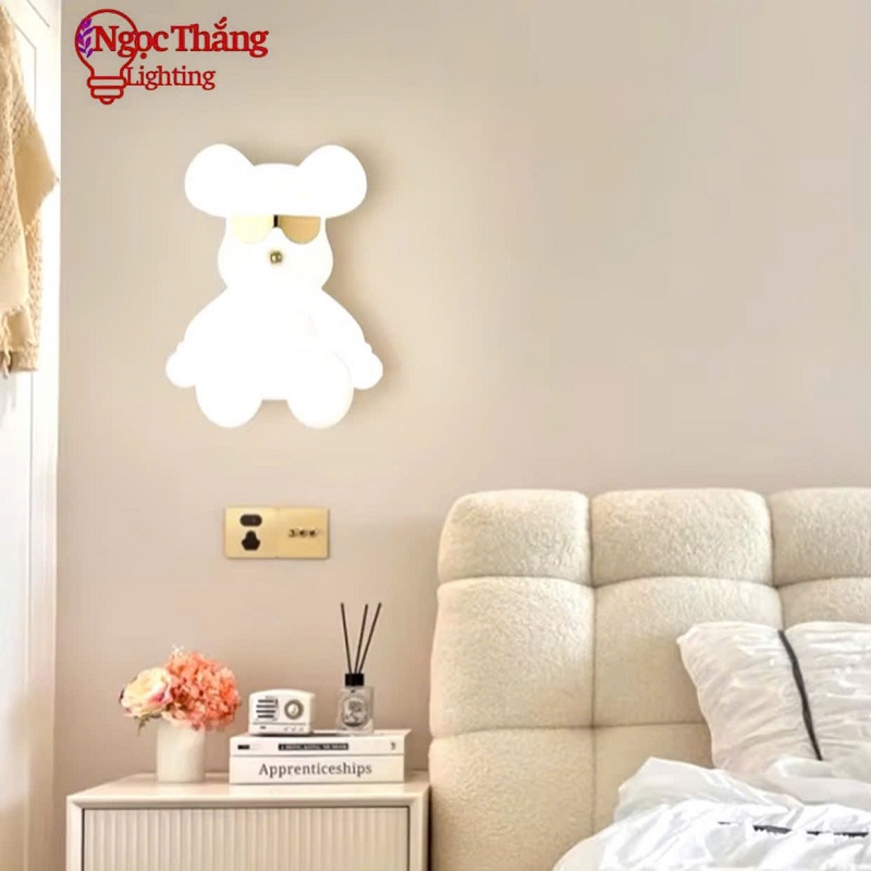 Đèn treo tường gấu Bear trang trí phòng ngủ cho bé Led 3 màu 8W 220V V6803 Ngọc Thắng - Ảnh 12