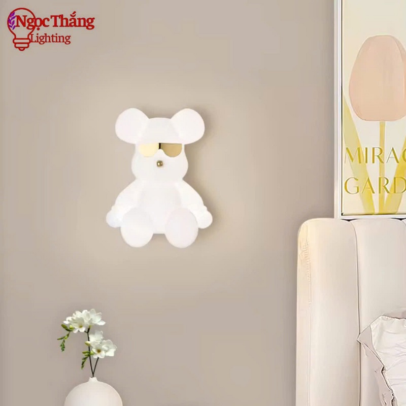 Đèn treo tường gấu Bear trang trí phòng ngủ cho bé Led 3 màu 8W 220V V6803 Ngọc Thắng - Ảnh 11