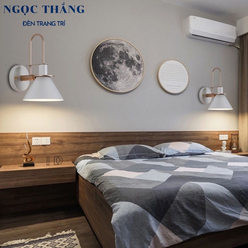 Đèn ốp tường gắn tường trang trí phòng ngủ quán cà phê VK91 Ngọc Thắng (Kèm bóng Led bulb 12W ánh sáng vàng) - Ảnh 4