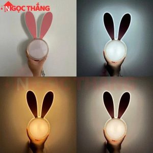 Alternative view of Đèn treo tường Mặt Thỏ Tai Hồng trang trí phòng ngủ cho bé Led 3 màu 8W 220V V8208 Ngọc Thắng