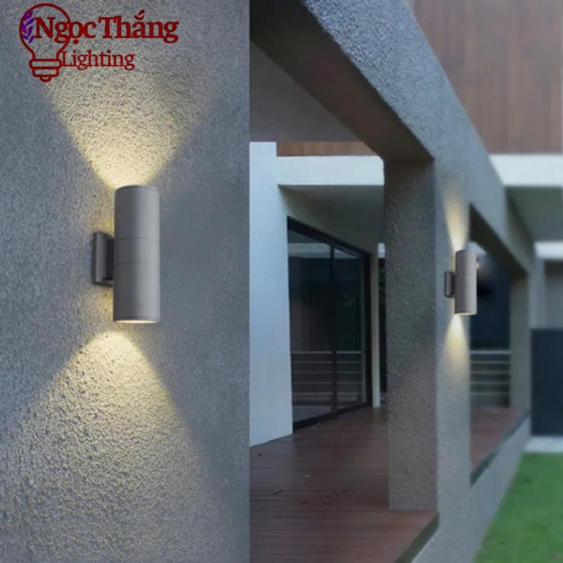 Đèn Led treo tường hắt tường cao 30cm trang trí trong nhà ngoài trời ánh sáng vàng Led 20W 220V VNT3502-2A màu xám Ngọc Thắng - Ảnh 9