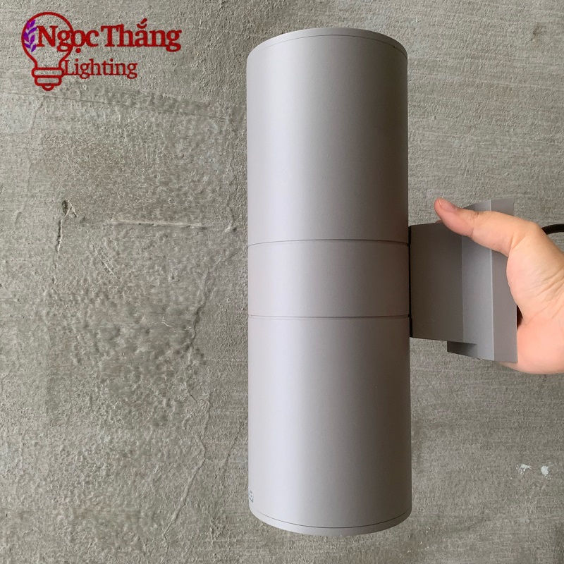 Đèn Led treo tường hắt tường cao 30cm trang trí trong nhà ngoài trời ánh sáng vàng Led 20W 220V VNT3502-2A màu xám Ngọc Thắng - Ảnh 5