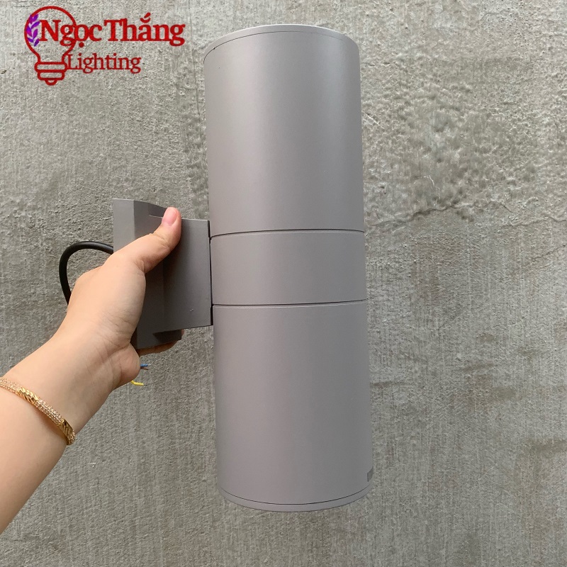 Đèn Led treo tường hắt tường cao 30cm trang trí trong nhà ngoài trời ánh sáng vàng Led 20W 220V VNT3502-2A màu xám Ngọc Thắng - Ảnh 3