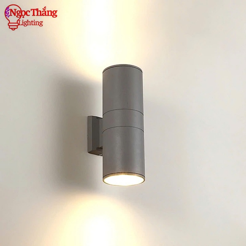 Đèn Led treo tường hắt tường cao 30cm trang trí trong nhà ngoài trời ánh sáng vàng Led 20W 220V VNT3502-2A màu xám Ngọc Thắng