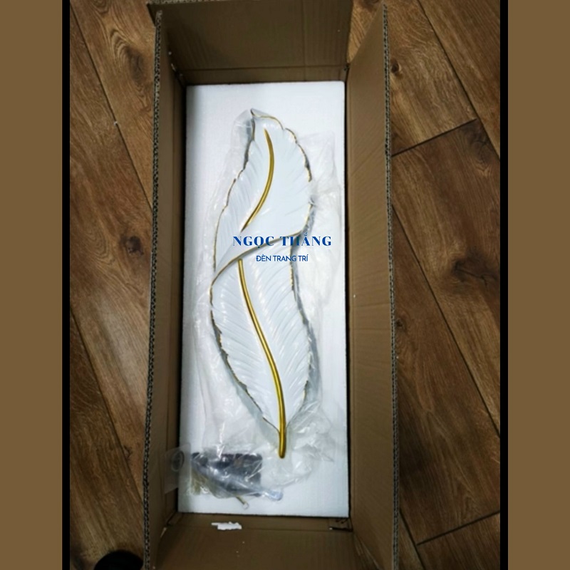 Đèn Led treo tường ốp tường hình lông vũ trang trí trong nhà cầu thang Led 3 chế độ màu 8W 220V GT3023 Ngọc Thắng - Ảnh 7