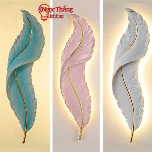Alternative view of Đèn Led treo tường ốp tường 60cm hình lông vũ trang trí trong nhà cầu thang Led 3 chế độ màu 17W 220V VK118 Ngọc Thắng