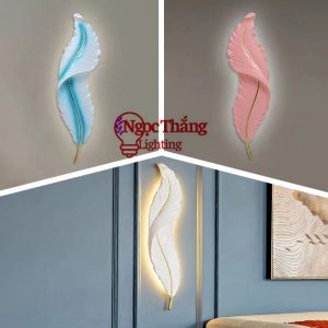 Đèn Led treo tường ốp tường 60cm hình lông vũ trang trí trong nhà cầu thang Led 3 chế độ màu 17W 220V VK118 Ngọc Thắng - Ảnh 18