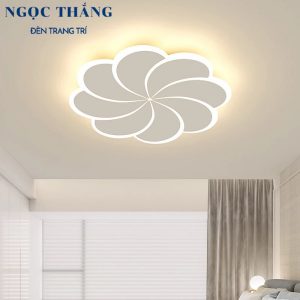 Đèn Mâm Led Ốp Trần 8 Cánh Phi 60Cm Hiện Đại Trang Trí Phòng Ngủ Led 3 Chế Độ Màu MO9069 Ngọc Thắng (Kèm remote điều khiển từ xa)