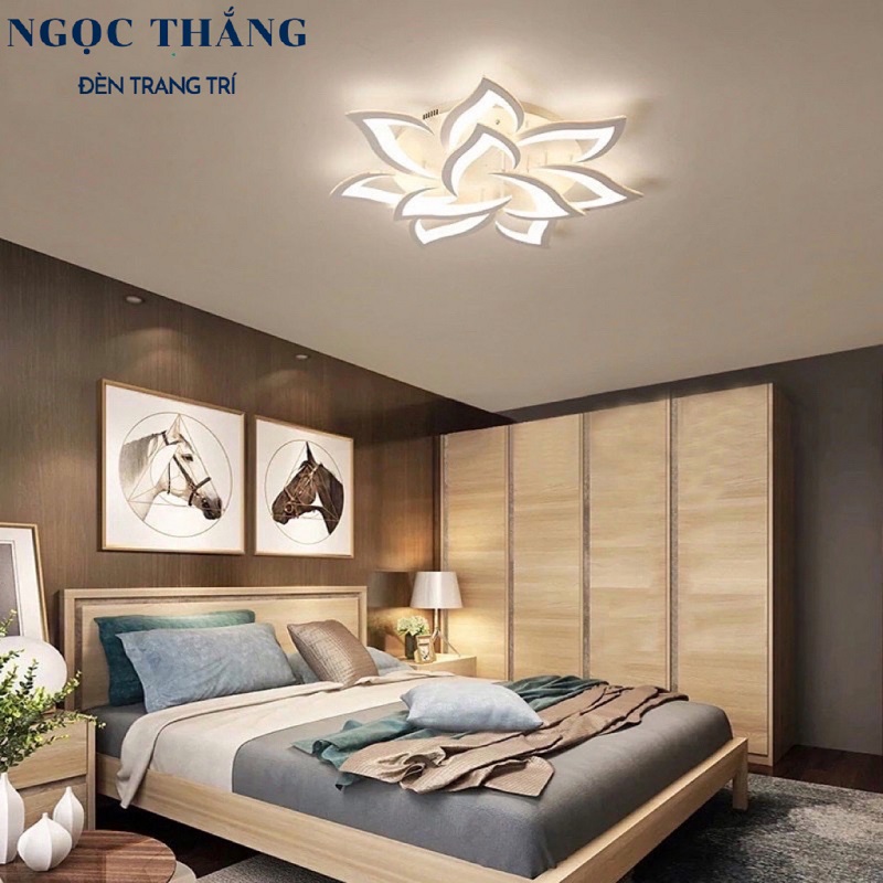 Đèn Mâm LED 10 Cánh Ốp Trần Hiện Đại Trang Trí Phòng Khách MO976 Ngọc Thắng (Tặng kèm remote điều khiển từ xa) - Ảnh 8