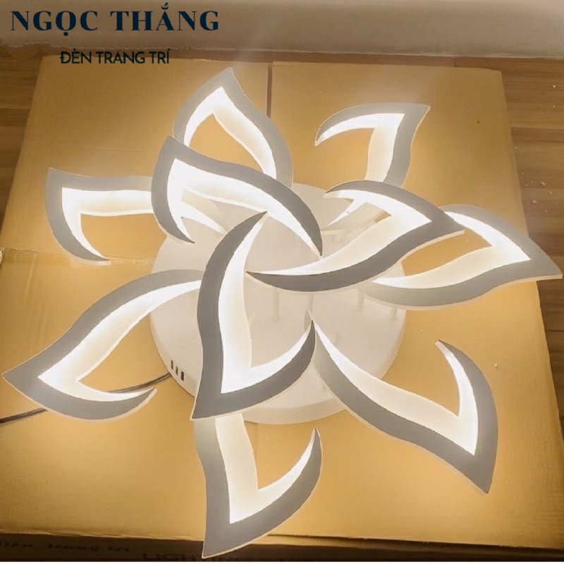 Đèn Mâm LED 10 Cánh Ốp Trần Hiện Đại Trang Trí Phòng Khách MO976 Ngọc Thắng (Tặng kèm remote điều khiển từ xa) - Ảnh 5
