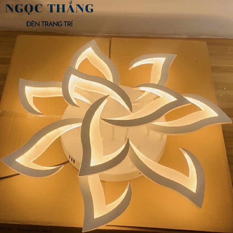 Đèn Mâm LED 10 Cánh Ốp Trần Hiện Đại Trang Trí Phòng Khách MO976 Ngọc Thắng (Tặng kèm remote điều khiển từ xa) - Ảnh 3