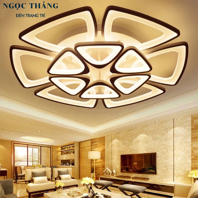 Đèn Mâm LED 12 Cánh Ốp Trần Hiện Đại Trang Trí Phòng Khách MO918 Ngọc Thắng (Tặng kèm remote điều khiển từ xa)
