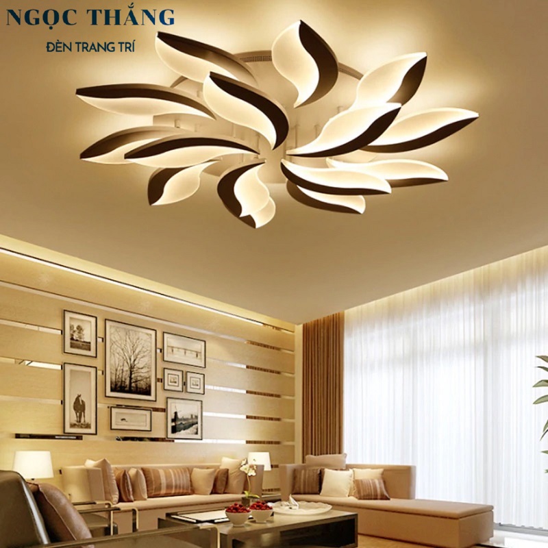Đèn Mâm LED 15 Cánh Ốp Trần Hiện Đại Trang Trí Phòng Khách MO930 Ngọc Thắng (Tặng kèm remote điều khiển từ xa)