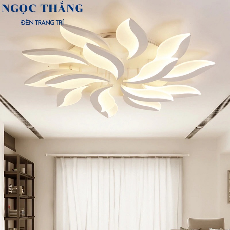 Đèn Mâm LED 15 Cánh Ốp Trần Hiện Đại Trang Trí Phòng Khách MO930 Ngọc Thắng (Tặng kèm remote điều khiển từ xa) - Ảnh 4