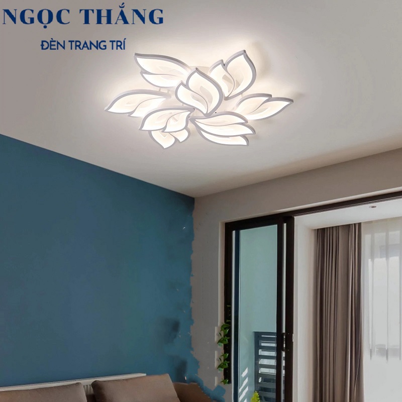 Đèn Mâm LED Ốp Trần 9 Cánh Hiện Đại Trang Trí Phòng Khách MO972 Ngọc Thắng (Tặng kèm remote điều khiển từ xa) - Ảnh 4
