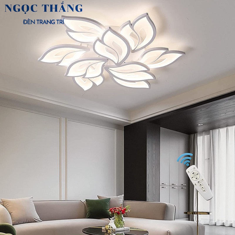 Đèn Mâm LED Ốp Trần 9 Cánh Hiện Đại Trang Trí Phòng Khách MO972 Ngọc Thắng (Tặng kèm remote điều khiển từ xa) - Ảnh 6