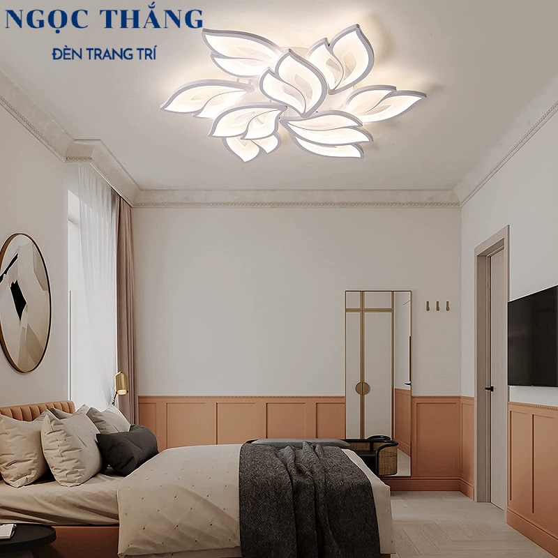 Đèn Mâm LED Ốp Trần 9 Cánh Hiện Đại Trang Trí Phòng Khách MO972 Ngọc Thắng (Tặng kèm remote điều khiển từ xa) - Ảnh 5