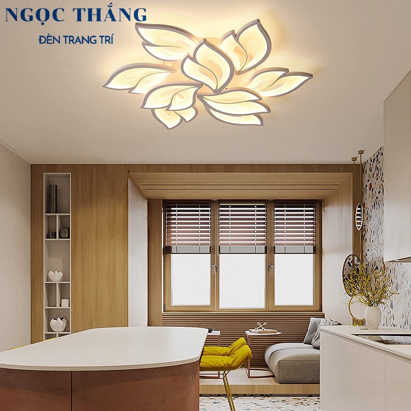 Đèn Mâm LED Ốp Trần 9 Cánh Hiện Đại Trang Trí Phòng Khách MO972 Ngọc Thắng (Tặng kèm remote điều khiển từ xa) - Ảnh 8