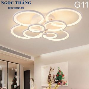 Alternative view of Đèn Mâm LED 8 Cánh Ốp Trần Hiện Đại Trang Trí Phòng Khách MO901 Ngọc Thắng (Tặng kèm remote điều khiển từ xa)
