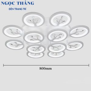 Alternative view of Đèn Mâm Pha Lê Ốp Trần 9 Cánh Hiện Đại Trang Trí Phòng Ngủ Led 3 Chế Độ Màu MT3650/12 Ngọc Thắng (Kèm remote điều khiển từ xa)