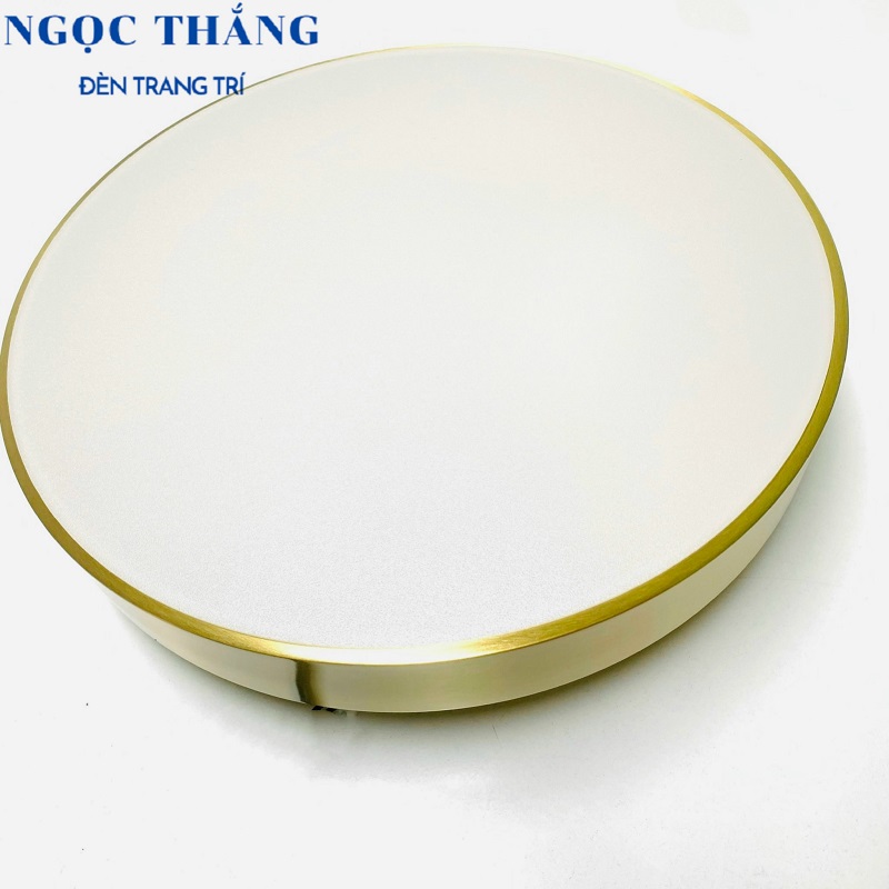 Đèn Mâm 30cm Ốp Trần Viền Vàng Đồng Trang Trí Phòng Ngủ Phòng Khách Led 3 Màu OD717 Ngọc Thắng - Ảnh 7