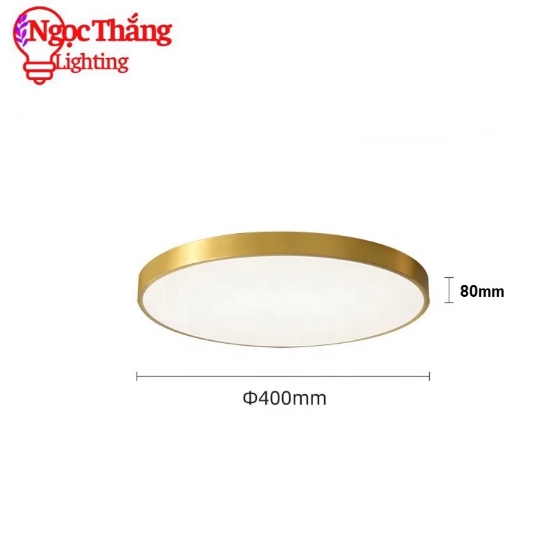 Đèn Mâm LED Ốp Trần Viền Vàng Đồng Trang Trí Phòng Ngủ Phòng Khách Led 3 Màu OD717/40 Ngọc Thắng (Kèm remote điều khiển từ xa) - Ảnh 14