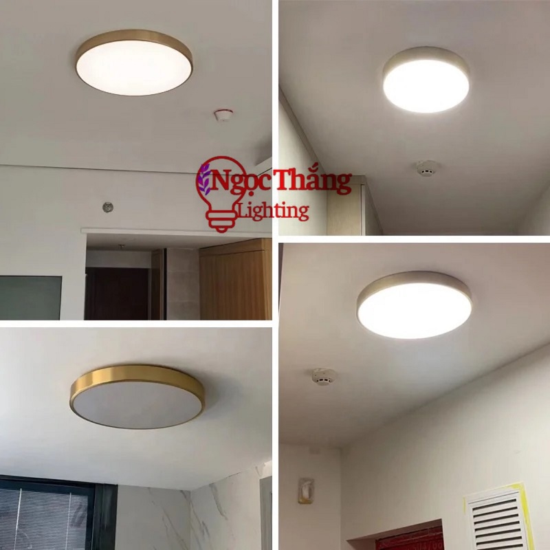Đèn Mâm LED Ốp Trần Viền Vàng Đồng Trang Trí Phòng Ngủ Phòng Khách Led 3 Màu OD717/40 Ngọc Thắng (Kèm remote điều khiển từ xa) - Ảnh 13