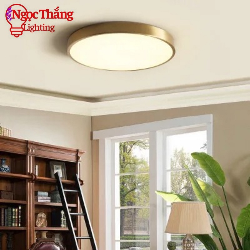 Đèn Mâm LED Ốp Trần Viền Vàng Đồng Trang Trí Phòng Ngủ Phòng Khách Led 3 Màu OD717/40 Ngọc Thắng (Kèm remote điều khiển từ xa) - Ảnh 12