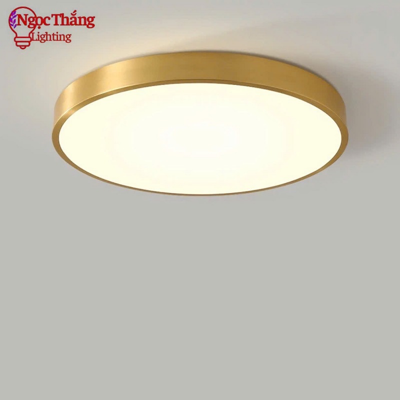 Đèn Mâm LED Ốp Trần Viền Vàng Đồng Trang Trí Phòng Ngủ Phòng Khách Led 3 Màu OD717/40 Ngọc Thắng (Kèm remote điều khiển từ xa) - Ảnh 9