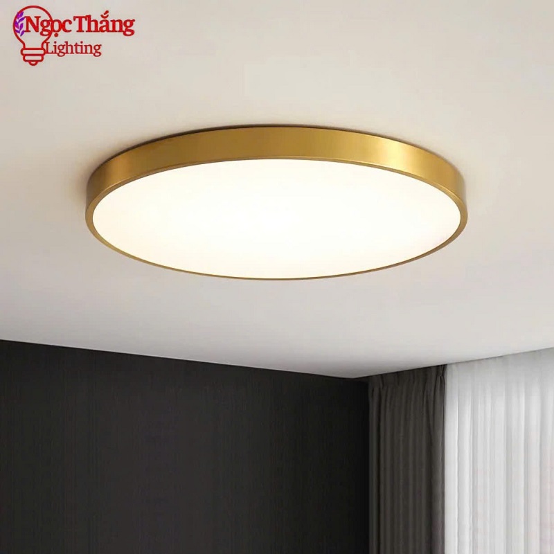 Đèn Mâm LED Ốp Trần Viền Vàng Đồng Trang Trí Phòng Ngủ Phòng Khách Led 3 Màu OD717/40 Ngọc Thắng (Kèm remote điều khiển từ xa) - Ảnh 6