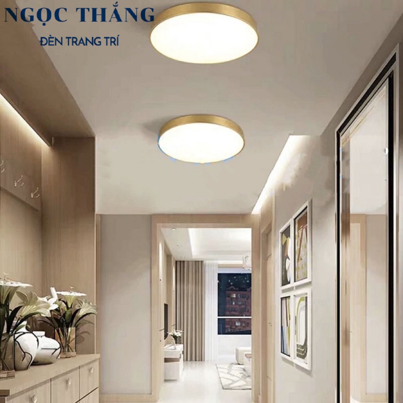Đèn Mâm LED Ốp Trần Viền Vàng Đồng Trang Trí Phòng Ngủ Phòng Khách Led 3 Màu OD717/40 Ngọc Thắng (Kèm remote điều khiển từ xa) - Ảnh 22