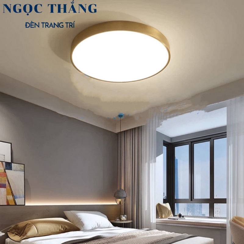 Đèn Mâm 30cm Ốp Trần Viền Vàng Đồng Trang Trí Phòng Ngủ Phòng Khách Led 3 Màu OD717 Ngọc Thắng - Ảnh 10