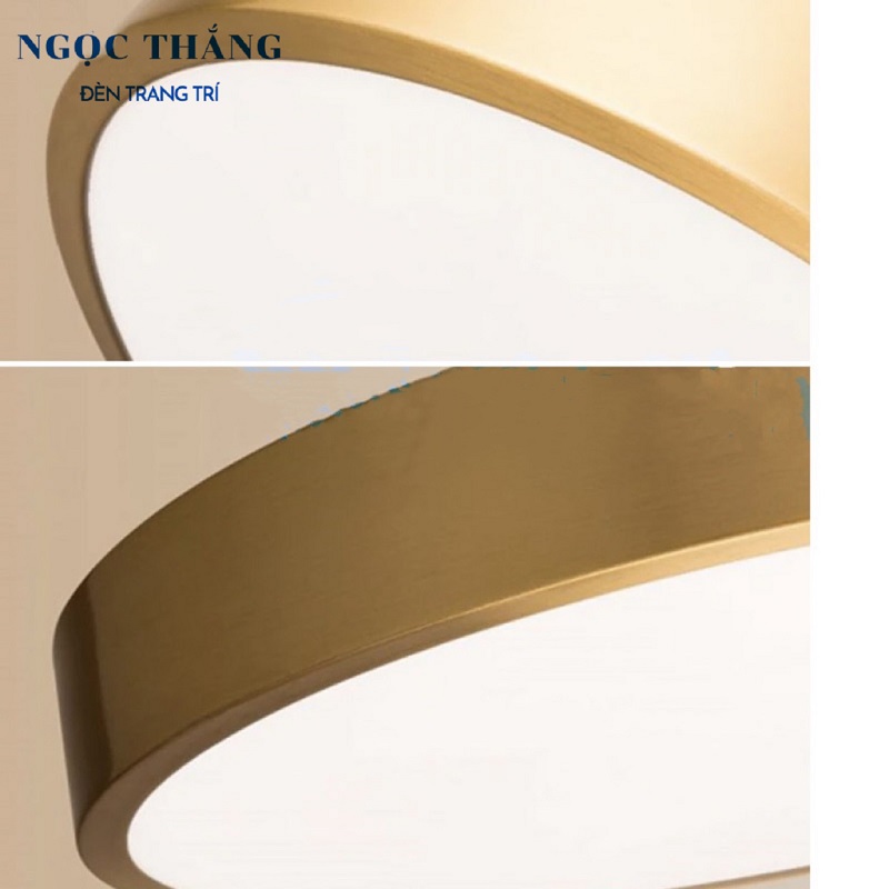 Đèn Mâm LED Ốp Trần Viền Vàng Đồng Trang Trí Phòng Ngủ Phòng Khách Led 3 Màu OD717/40 Ngọc Thắng (Kèm remote điều khiển từ xa) - Ảnh 20