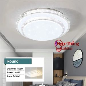 Alternative view of Đèn Mâm Tròn Ốp Trần Hiện Đại Trang Trí Phòng Ngủ Phòng Khách Led 3 Chế Độ Màu 40W OT8520T Ngọc Thắng (Kèm remote điều khiển từ xa)