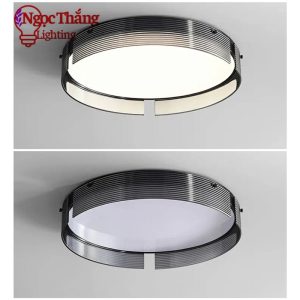 Đèn Mâm Tròn Ốp Trần Hiện Đại Trang Trí Phòng Ngủ Phòng Khách Led 3 Chế Độ Màu OT121 Ngọc Thắng (Kèm remote điều khiển từ xa) - Ảnh 8