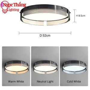 Alternative view of Đèn Mâm Tròn Ốp Trần Hiện Đại Trang Trí Phòng Ngủ Phòng Khách Led 3 Chế Độ Màu OT121 Ngọc Thắng (Kèm remote điều khiển từ xa)